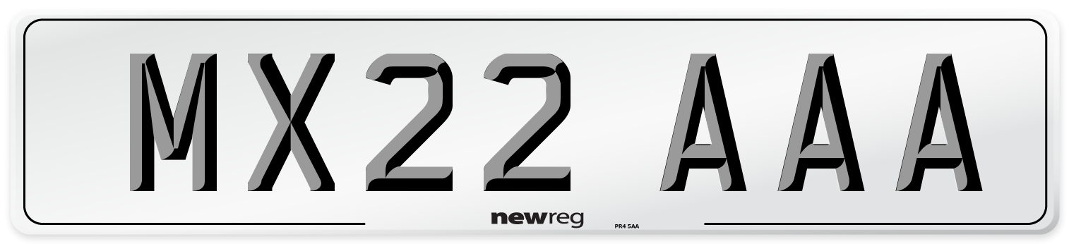 MX22 AAA Number Plate from New Reg